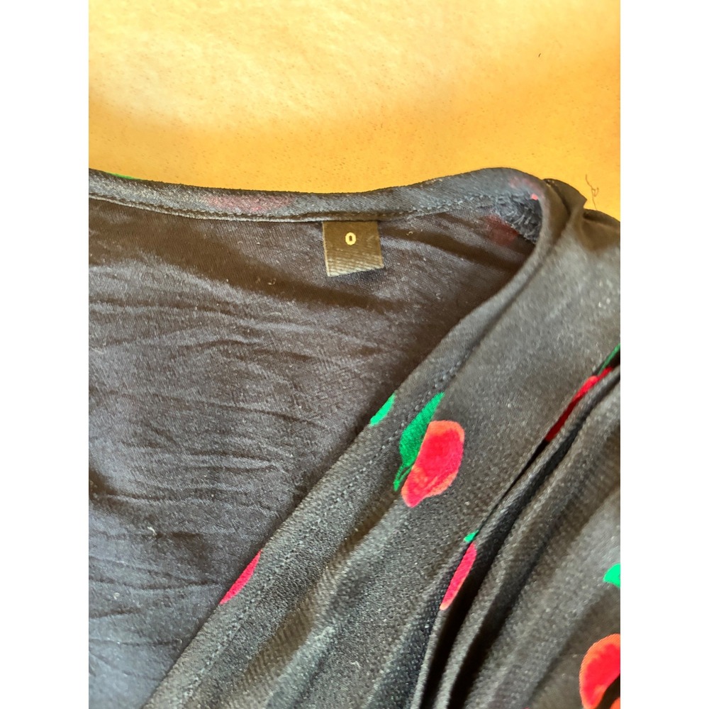 The Kooples Paris Preppy Cherry Print Pleated Asymmetric Dress Midi Size 0 - Picture 4 of 9